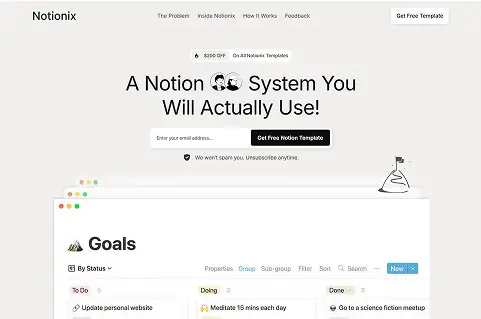 Snapshot of Notion Website