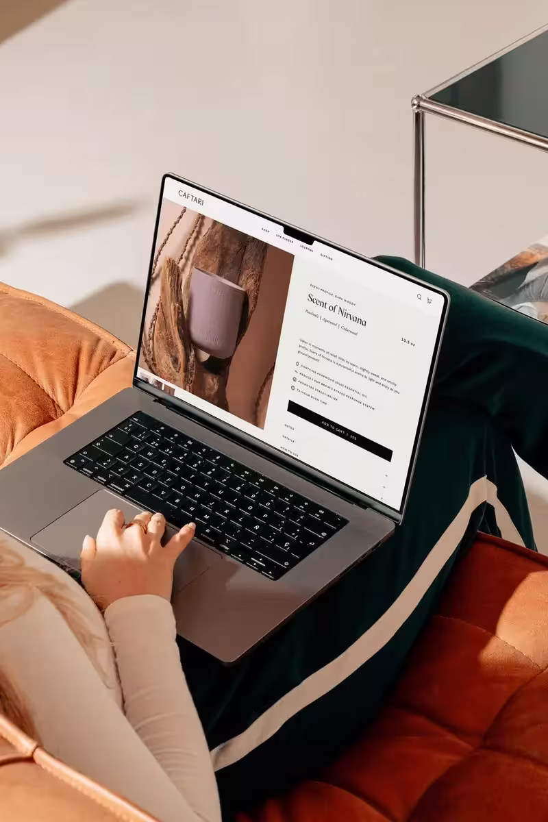 Student using a laptop